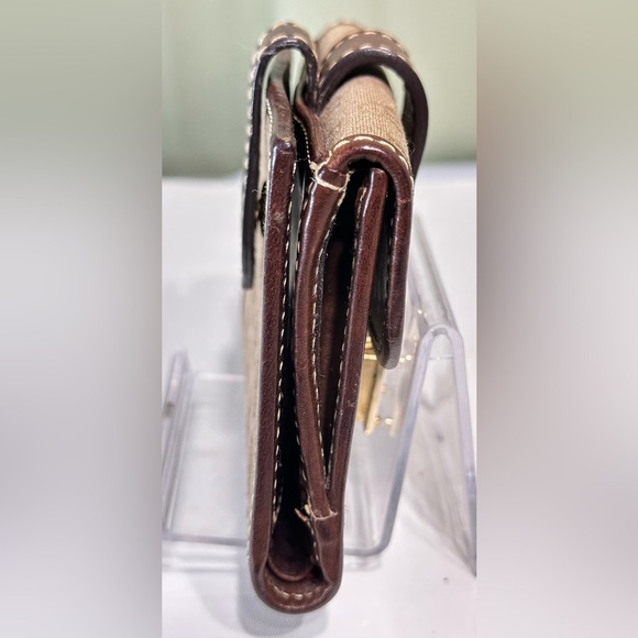 Dooney & Bourke Small Bifold Coin Wallet Brown Leather Vintage Logo . - Picture 12 of 13